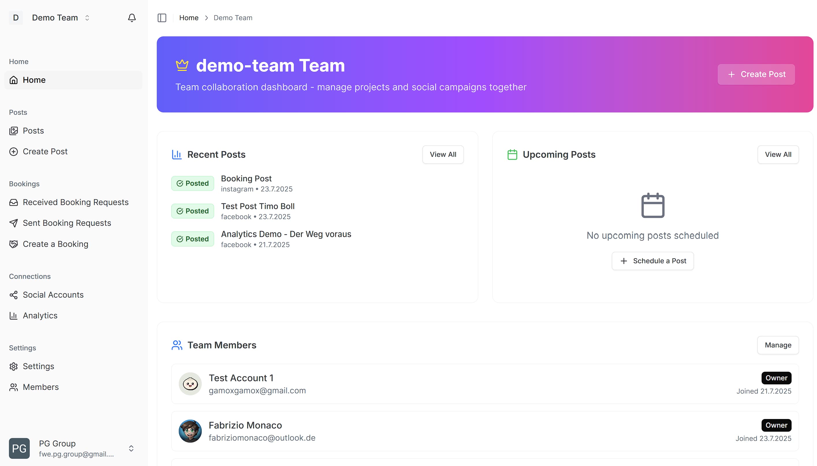 PostSync Dashboard